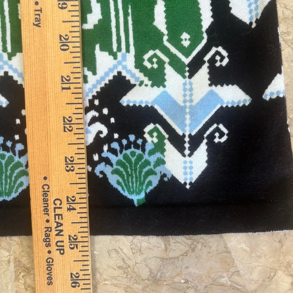 Chico’s Green Ikat Jacquard Linen Cotton Blend Sleeveless Tank Top Size 2 (L)